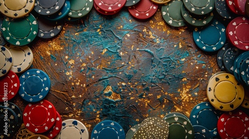 Close Up of Many Different Colored Poker Chips