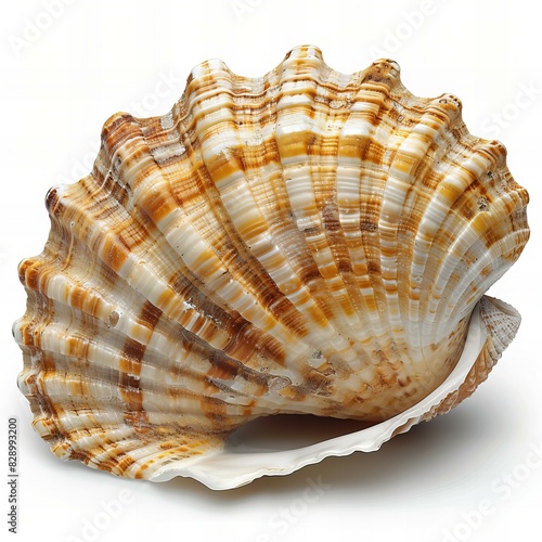 Atlantic cockle seashell , isolated on white background
