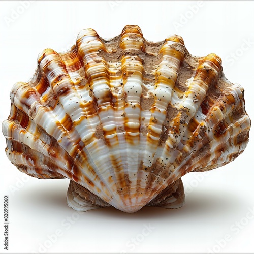 Illustration of atlantic cockle seashell , isolated on white background