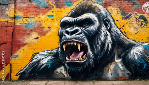 graffiti gorilla on the wall