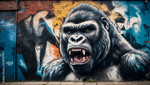 graffiti gorilla on the wall