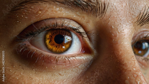 Eye with brown iris