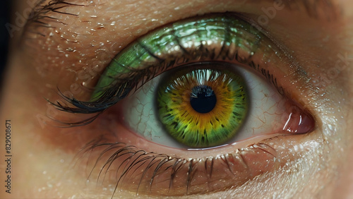 Eye with green iris