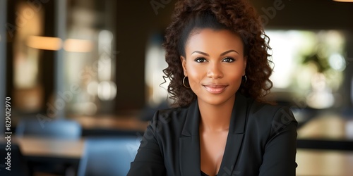 Empowered Black businesswoman showcases confidence and strategic acumen in professional negotiations. Concept Empowerment, Black Businesswoman, Confidence, Strategic Acumen, Professional Negotiations