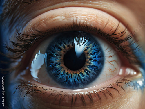 Eye with Blue Iris