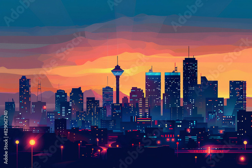 Calgary city vector skyline