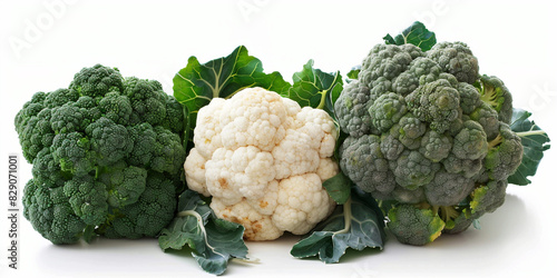 Vegetables at a market cauliflower broccoli 