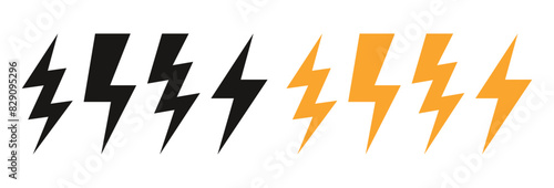 thunder bolt flash icon, yellow flash lightning bolt icon - Electric power icon symbol - Power energy icon sign. vector illustration