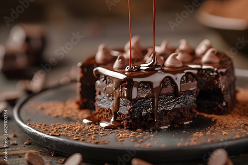 Chocolate cake with chocolate drizzle