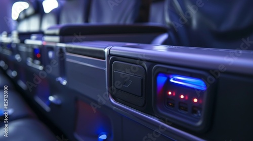 Strategically p charging ports in each seat allow for easy access to keep personal devices powered throughout the flight.