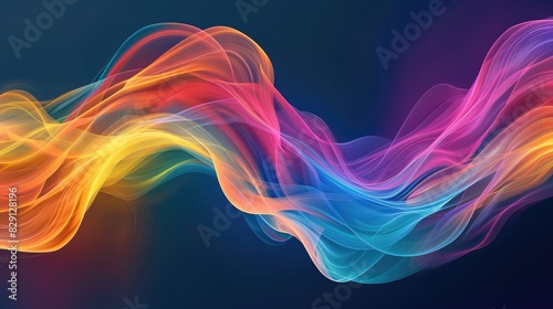Abstract colorful wave background featuring dynamic wave shapes and soft gradient lighting