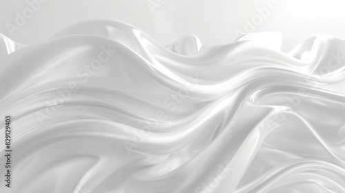 Abstract white background with smooth flowing curves and elegant highlights