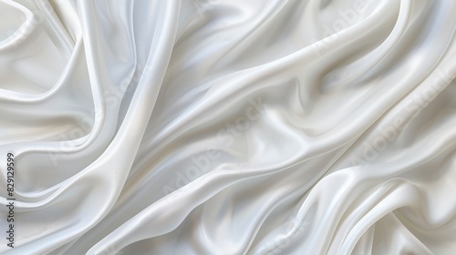 Abstract white fabric background with delicate pleats and smooth gradients