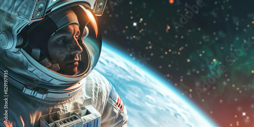 Celestial Illustration: An astronaut floats weightless in space, their gaze fixed on the infinite expanse of the cosmos
