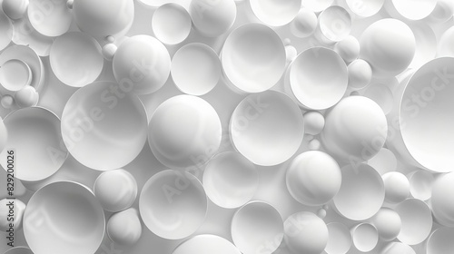 abstract white balls on white background seamless pattern digital art