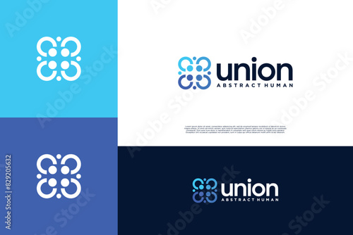 Abstract people group logo design