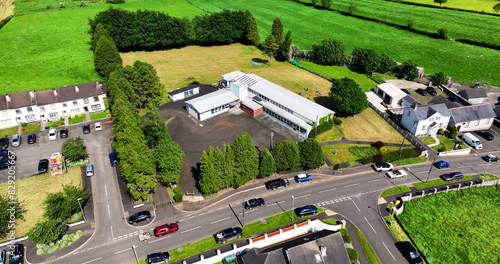 Aerial view of Drumard Primary School Tamlaght O'Crilly County Londonderry Northern Ireland