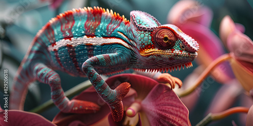 Beautiful chameleons variation . Adorable Chameleon Changing Colors A Mesmerizing Agamid Wildlife in Abstract Animal Background