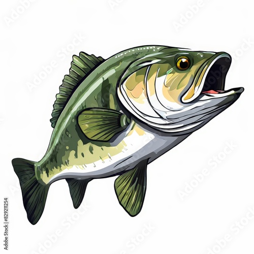 a fish cartoon vector for t-shirt design isolated on background