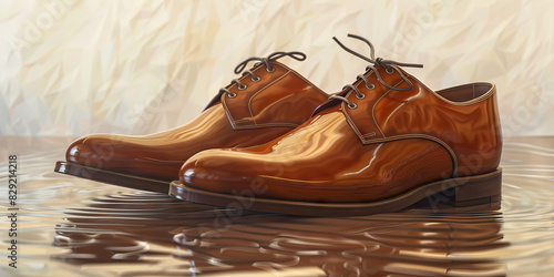 A pair of brown leather shoes is carefully polished, ready for their owner to step out and explore the world