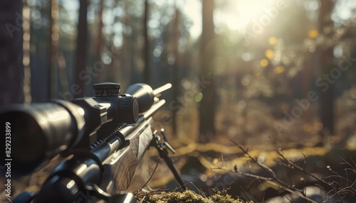 Forest hunting after rifle shot
