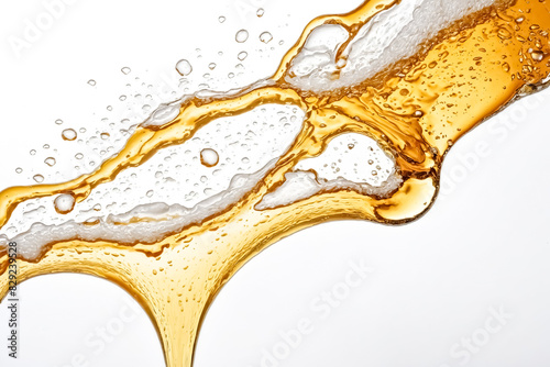 Splashing Golden Liquid with Air Bubbles