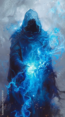 blue hood wizard spell blue magic