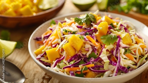 Islandstyle coleslaw made with crisp cabbage mango and a tangy lime dressing.