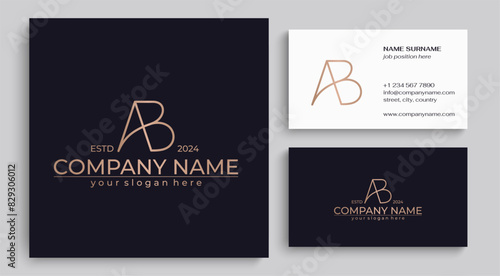 AB logo. BA letter logo template elements. personal monogram. Vector elegant logo. letter AB logo design