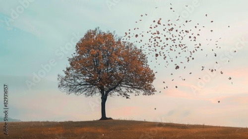 A tree losing its leaves, symbolizing the process of letting go.