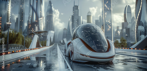 Future of autonomous technologies, unmanned transport. Generative AI.