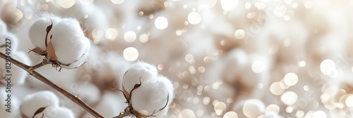 Close up cotton balls with a fuzzy texture, wide panoramic banner with copy space.