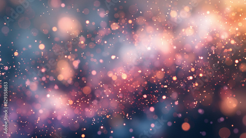 Produce an AI artwork presenting a captivating background embellished with twinkling, diminutive particles, elegantly defocused against a solid, muted color.