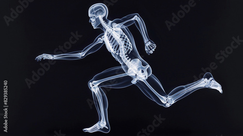 x-ray picture of human body skeleton when running