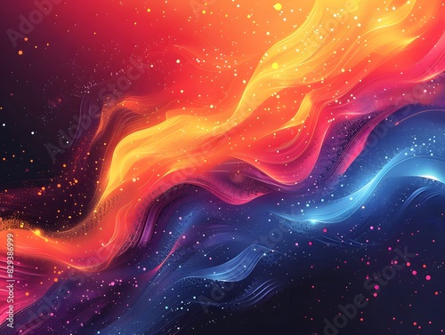 Bright gradient background with colorful grains. It represents a mix of energy, movement, fun and liveliness with the grain of old computer graphics or noisy TV. It has a retro or futuristic feel.