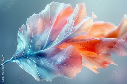 Illustration of the colorful pastel leaf is part of a desktop screen icon