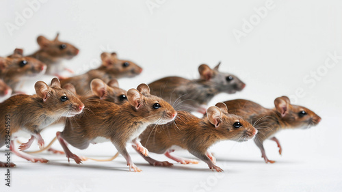 Rat race on white background.