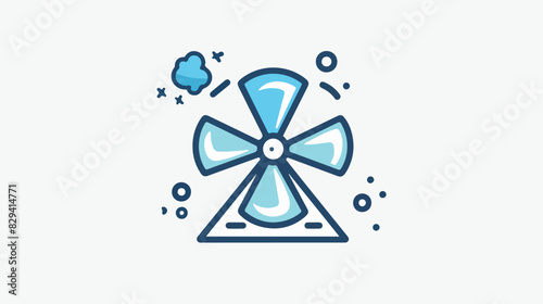 Radiation outline icon on white background. Hazard co