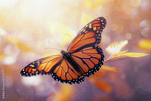 A monarch butterfly on a white background with yellow on it
