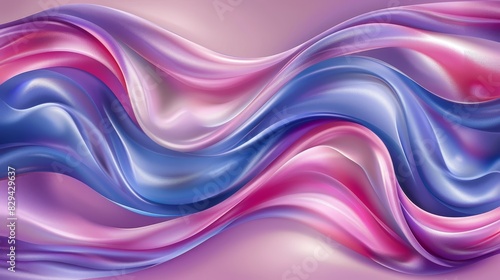 A pink and blue wavy background with two parallel pink and blue waves, one on each side