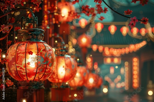 Chinese New Year Festive Red Lanterns