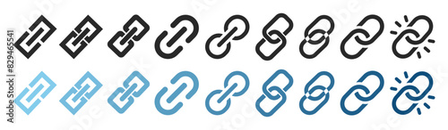 Internet URL or webpage url link icons set. Chain, link icon vector isolated on white background