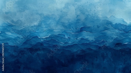  A painting of a large body of water with waves rising from the depths, ascending from the water's bottom to its surface