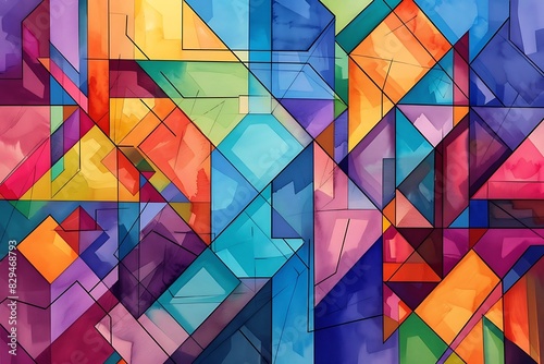 A colorful illustration of a geometric theorem proof.