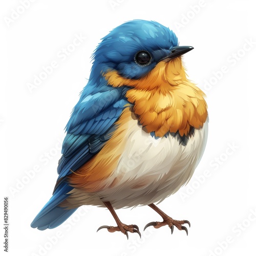 The Eastern bluebird cartoon features a vibrant bird with a cheerful expression, adding a splash of color and joy to any design.