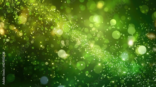 Abstract green background with sparkling glitter