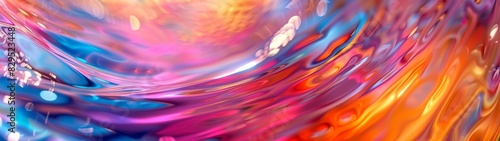 An anamorphic lens turns this abstract colorful background into a mesmerizing maze of twisted, vibrant colors.