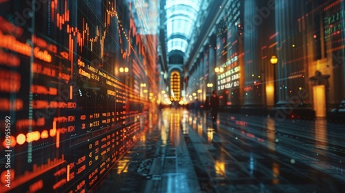 3D Financial History Timeline: Create a 3D timeline showcasing significant events in financial history, such as the founding of major stock exchanges.