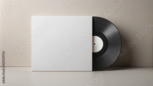 Vinyl record and blank sleeve mockup
