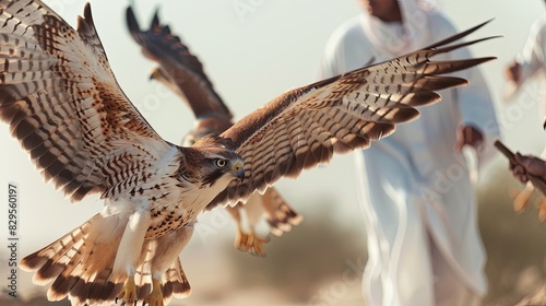 Festival of To hunt with hawks lbirtha Heritage in South Qatar, Qatar, December 2013